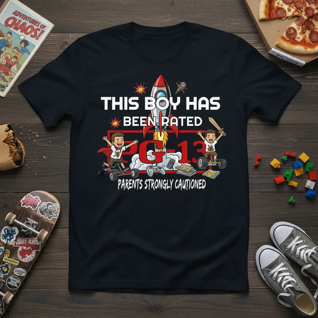 This Boy Has Been Rated Pg 13 T-Shirt Funny Teen Gift