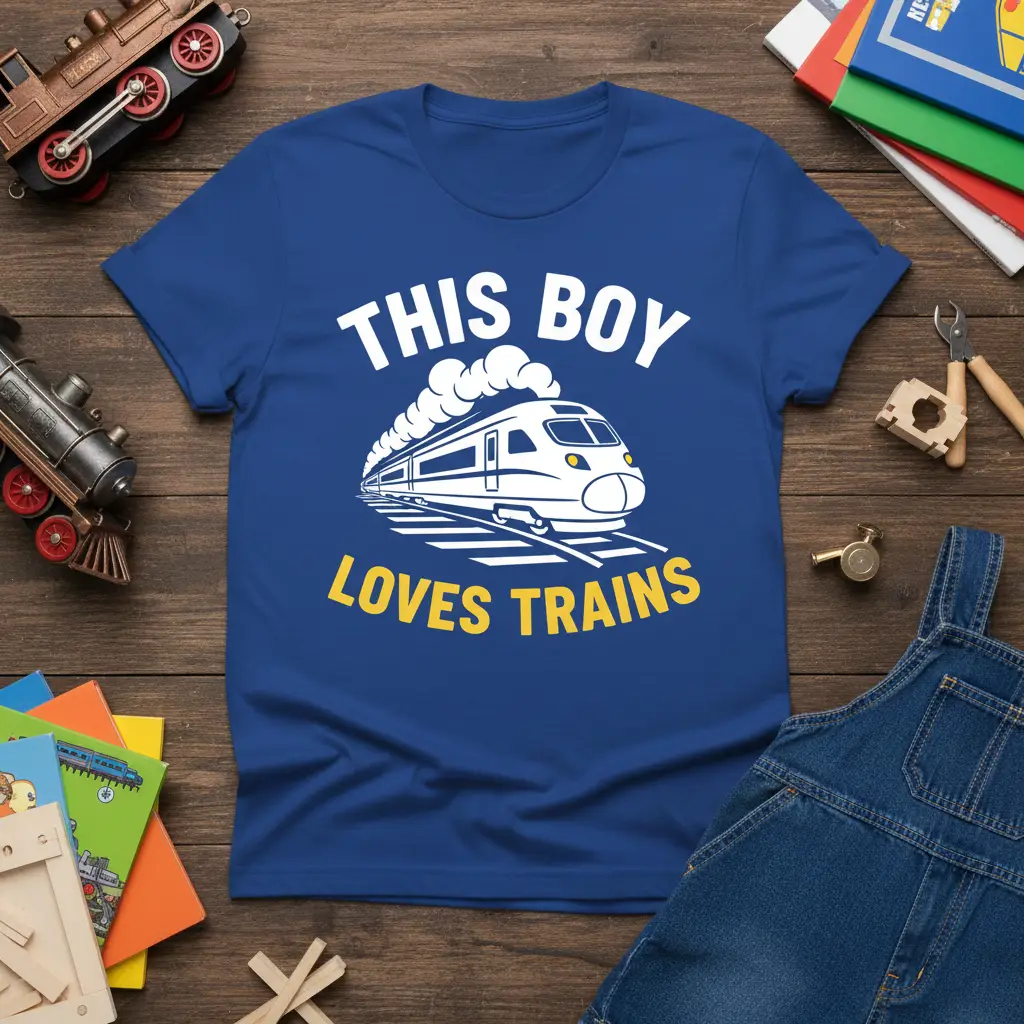 This Boy Loves Trains T-Shirt Gift for Train Lovers