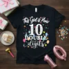 This Girl is Now 10 DOUBLE digits birthday t-shirt design with colorful confetti and balloons
