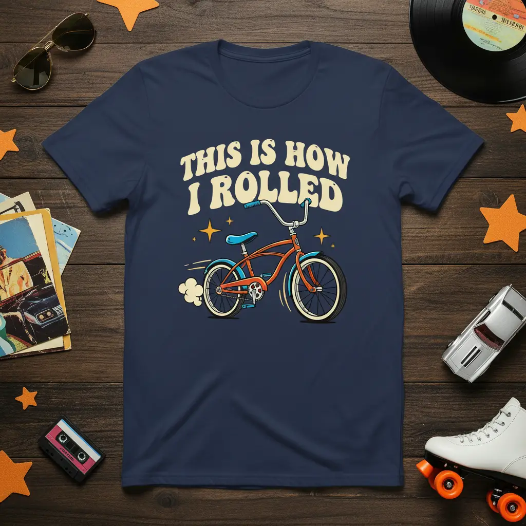 This Is How I Rolled Vintage Bike T-Shirt Fun Retro Gift