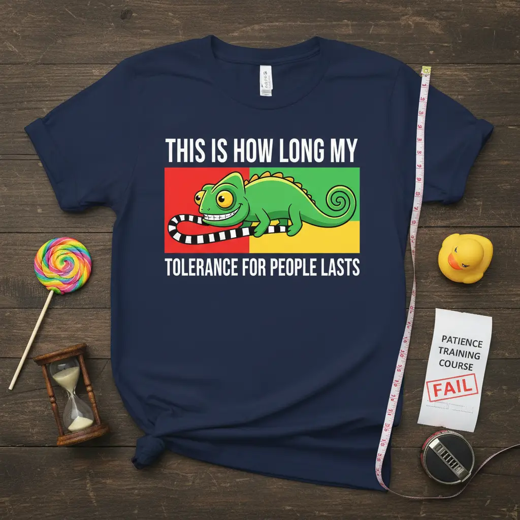 This Is How Long My Tolerance Lasts Chameleon T-Shirt