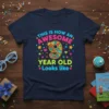 This Is How An Awesome 9 Year Old Looks Like text with a colorful number 9 graphic on a navy