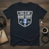 This Is My Band Shirt text design with a vintage microphone graphic and musical sound waves