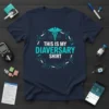 This Is My Diaversary Shirt design featuring a caduceus symbol and molecular graphics. The text "THIS IS MY DIAVERSARY SHIRT"