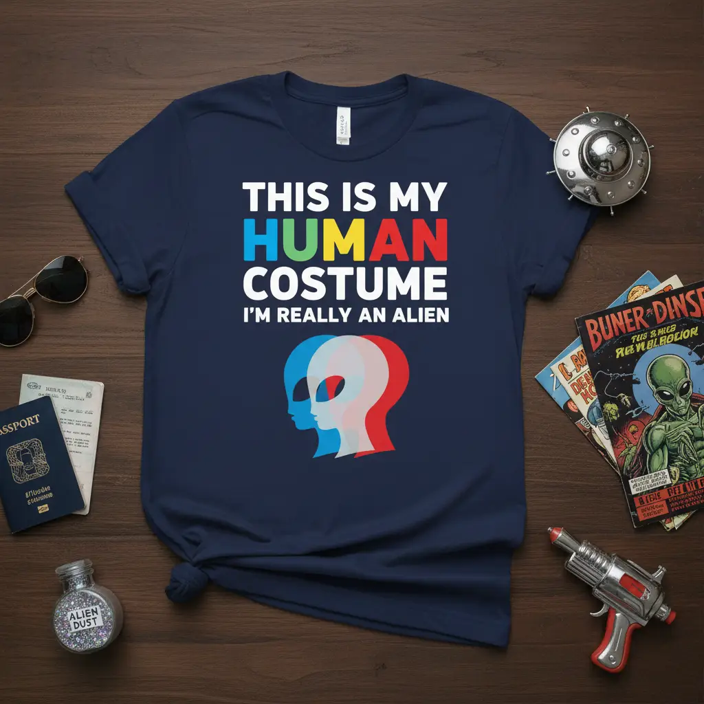 This Is My Human Costume Alien Tee Funny Halloween Gift