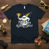 This is my Killing Shirt funny quote on a navy t-shirt with a muscular cloud holding a trophy and a