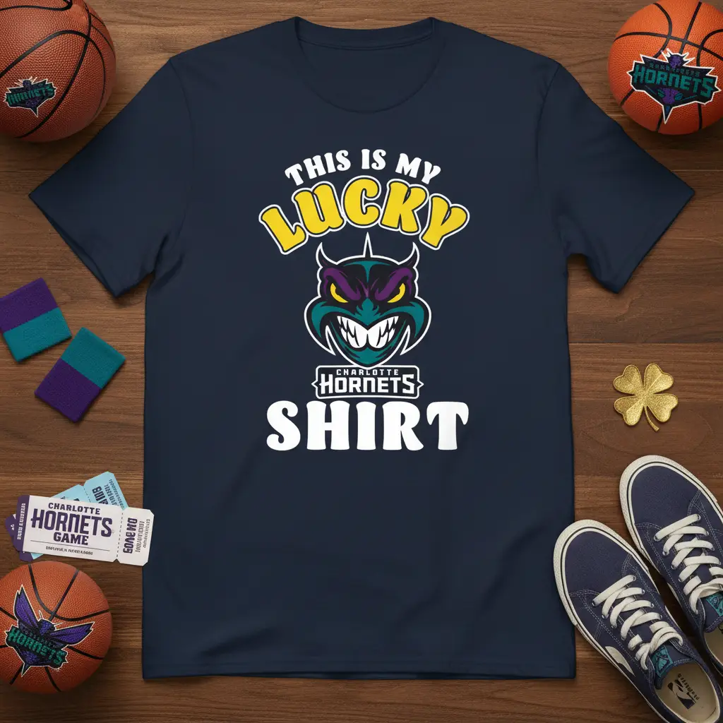 This Is My Lucky Shirt Charlotte Hornets fan apparel featuring team mascot and bold text
