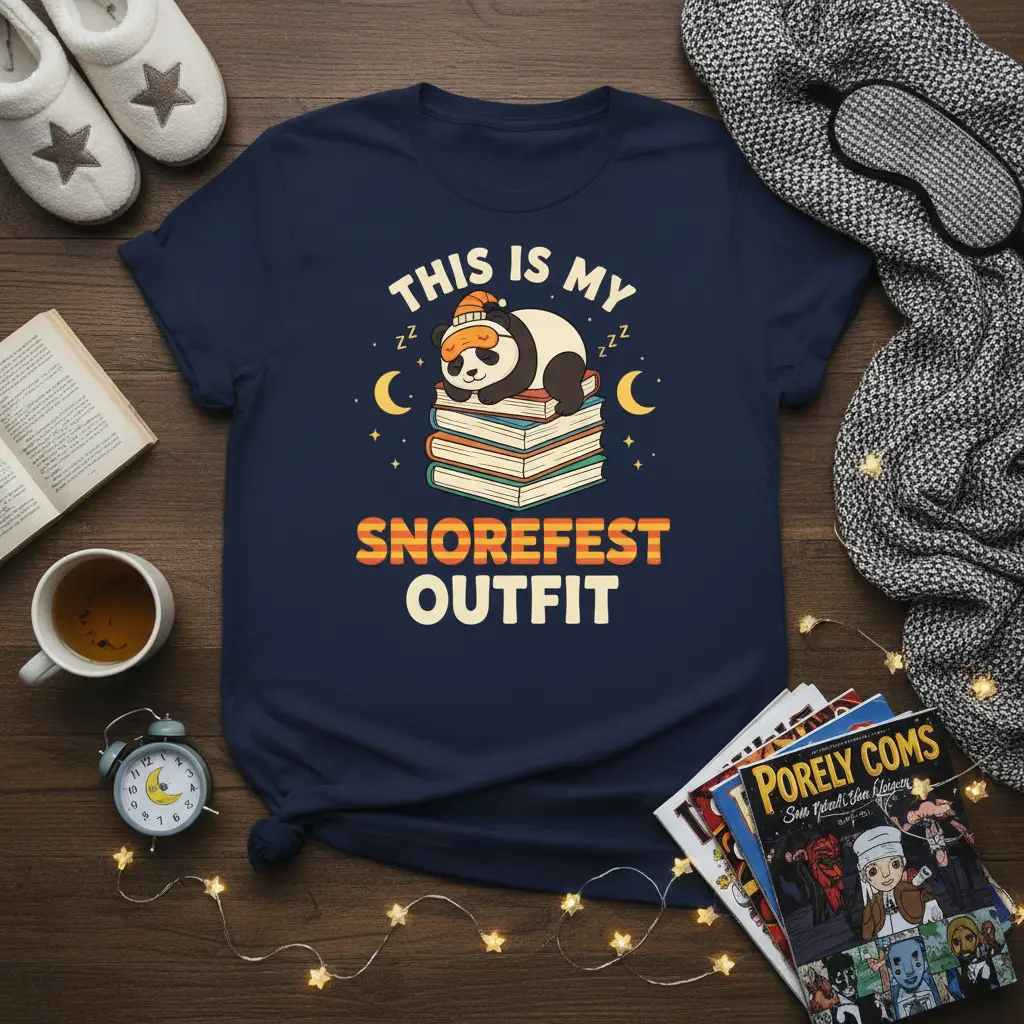 This Is My Snorefest Outfit Panda T-Shirt Cozy Reader Gift