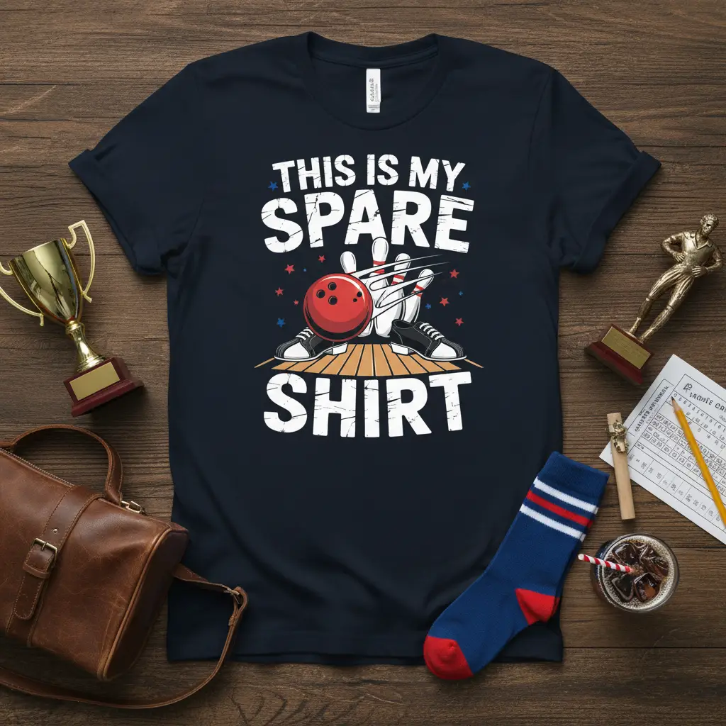 This Is My Spare Shirt funny bowling quote design with graphic of bowling ball hitting pins