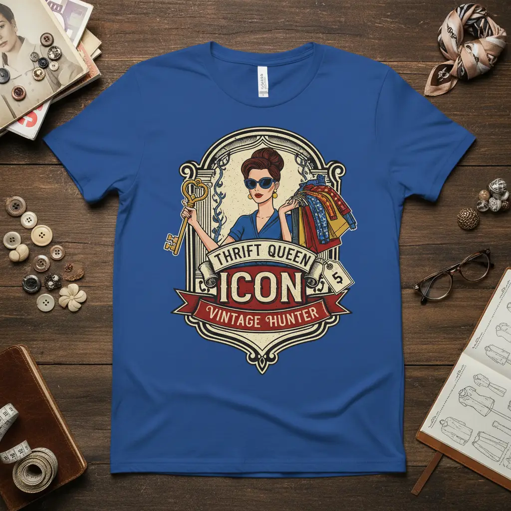 Thrift Queen Icon Vintage Hunter T-Shirt Unique Find