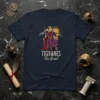 Tigranes The Great historical t-shirt design with a king on a throne holding a scepter and falcon, set against mountains