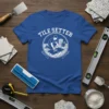 Tile Setter t-shirt design featuring the text "Tile Setter" and a graphic of a tiler laying tiles