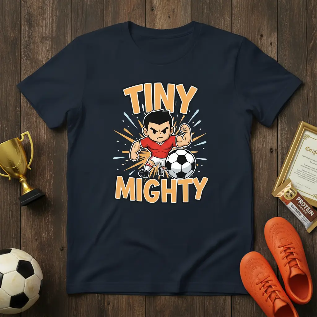Tiny Mighty Soccer Player T-Shirt Funny Kids Gift