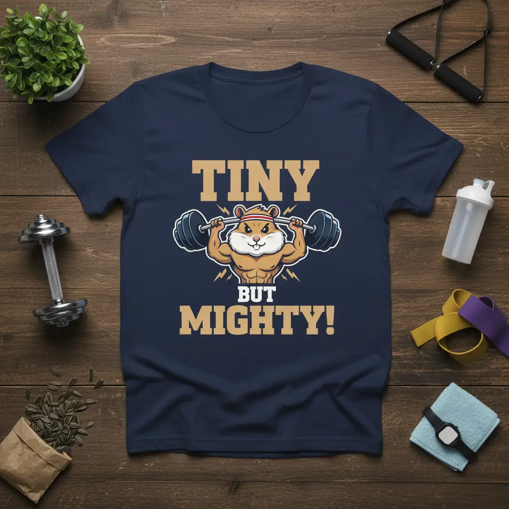 Tiny but Mighty Gym Humor T-Shirt Fitness Motivation Gift