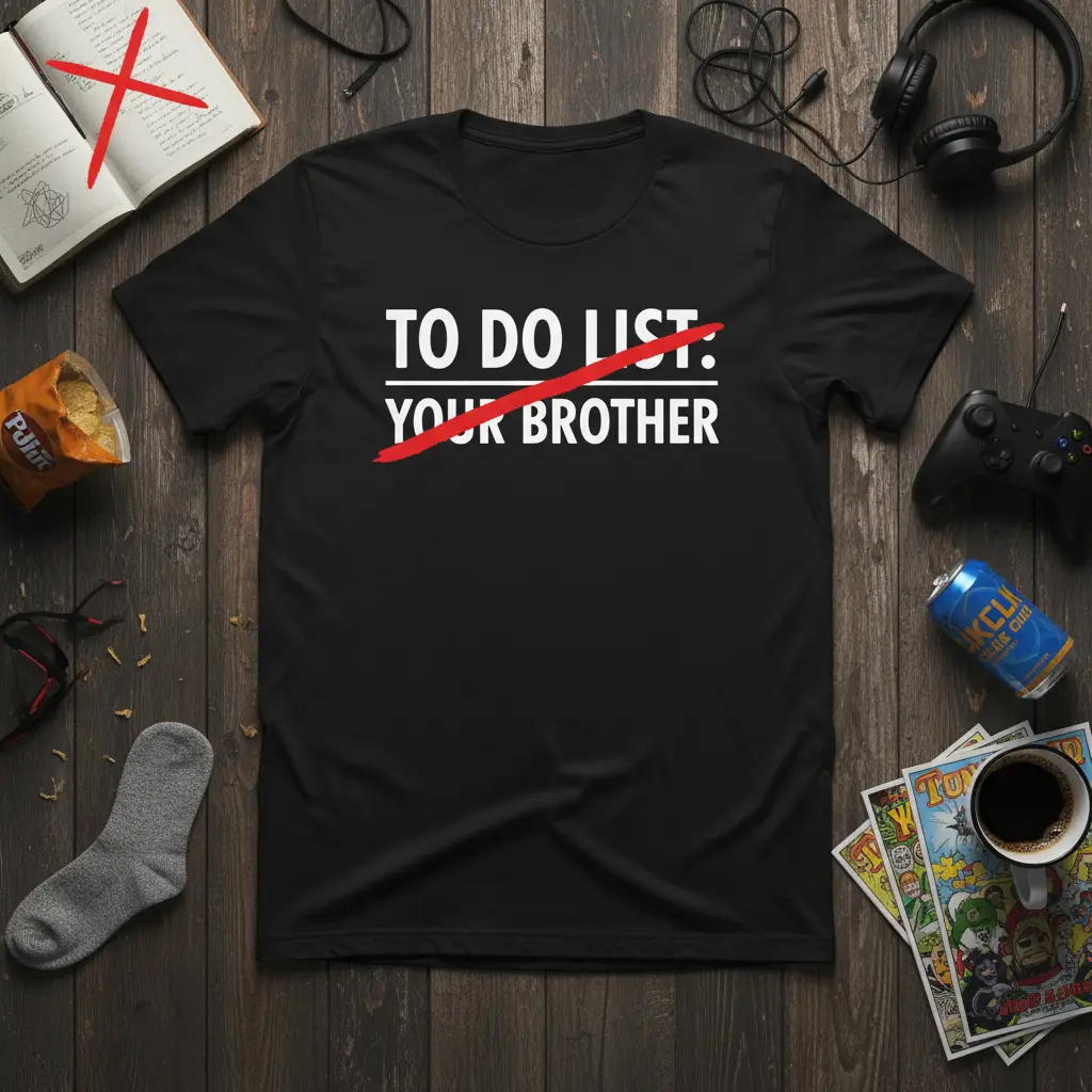 To Do List: Your Brother T-Shirt Funny Sibling Gift