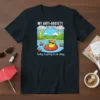 My Anti-Anxiety T-Shirt with the quote "Today is going to be okay" showing a character relaxing on an inflatable in