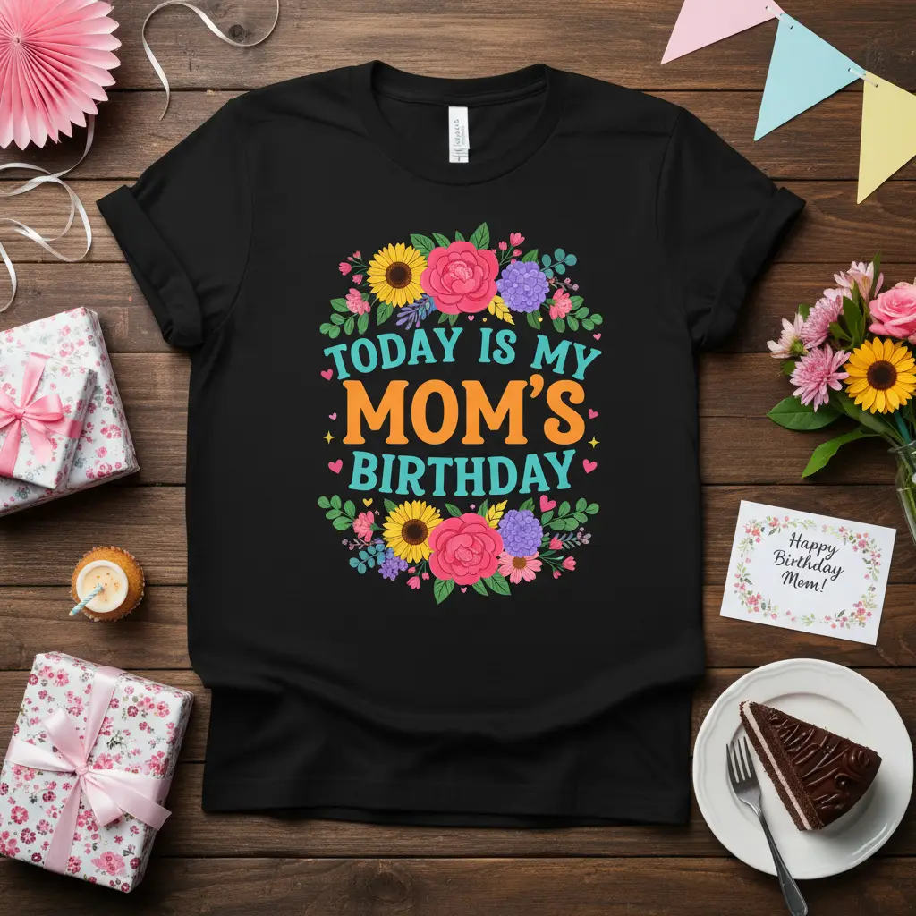 Today Is My Mom’s Birthday Floral T-Shirt Gift