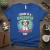 Today Is A Havanese Day t-shirt design featuring a cute Havanese dog sitting on a cushion with colorful accents and
