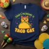 Today's palindrome is Taco Cat t-shirt featuring a cute cat inside a taco, with colorful dots and hearts, on a