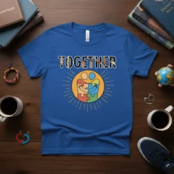 Together We Stand Autism text design featuring bold typography on quality t-shirt