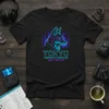 Tokyo Cybernetic Chronicles Night Drifter t-shirt with neon wolf graphic and city skyline