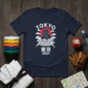 Tokyo Japan Martial Arts Tournament 2021 t-shirt with Japanese castle and judo fighters design