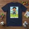 Tony personalized kids name t-shirt with a cartoon boy playing on a playground