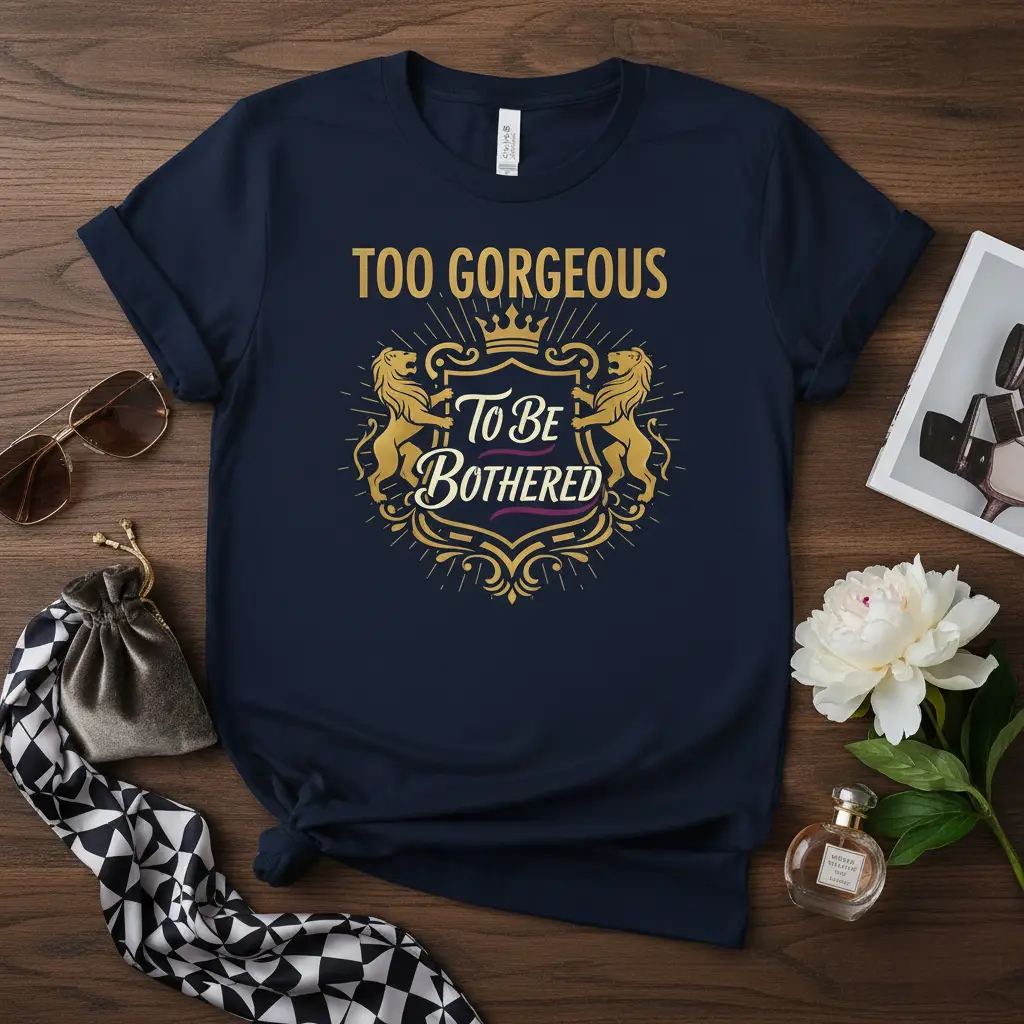 Too Gorgeous to Be Bothered Sassy Queen Tee