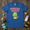 Toothless Wonder t-shirt with a cute baby dragon graphic and pink text