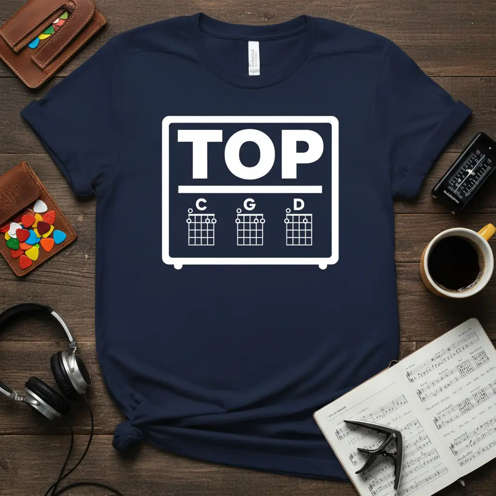 Top C G D Guitar Chord Tee Music Lover Gift