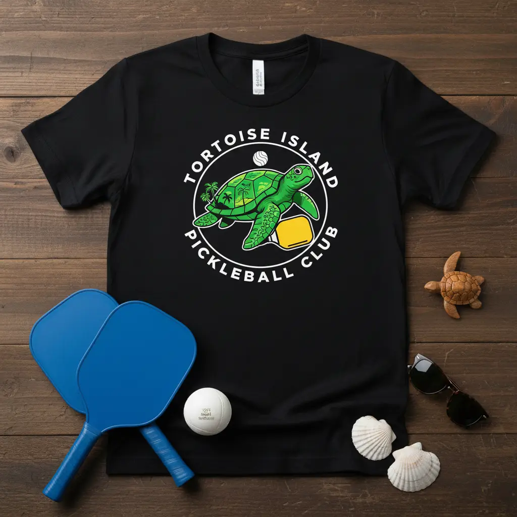 Tortoise Island Pickleball Club Turtle T-Shirt Funny Gift
