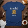 touché fencing book detailed graphic design printed on comfortable cotton t-shirt