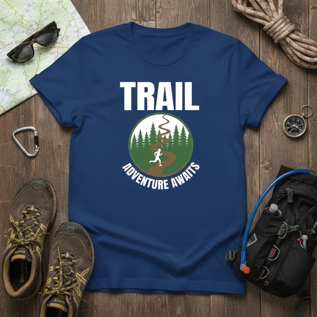 Trail Adventure Awaits Running T-Shirt Outdoor Explorer Gift
