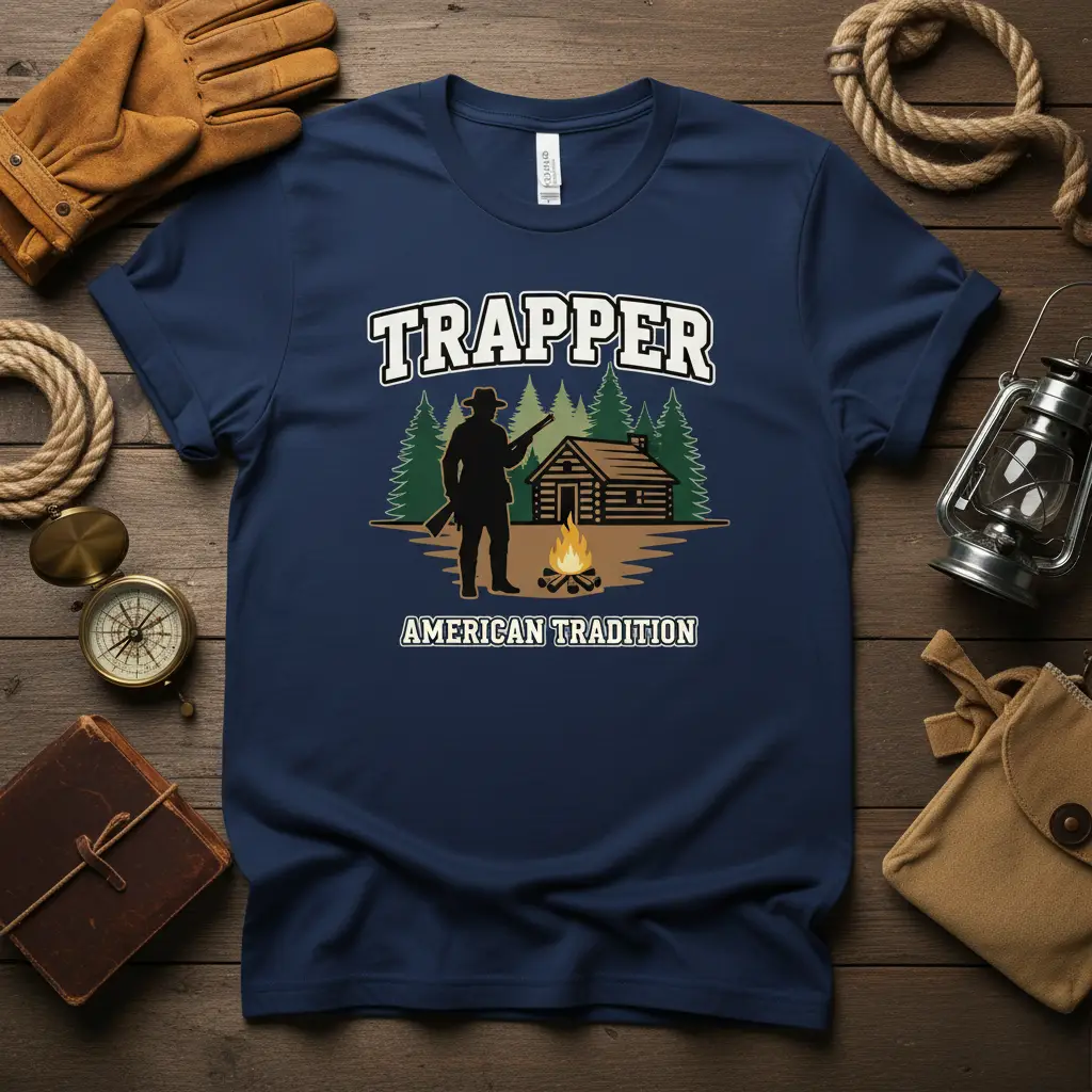 Trapper American Tradition Hunting T-Shirt Wilderness Design