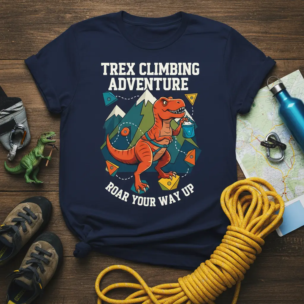 Trex Climbing Adventure ROAR quote printed with stylish graphic on comfortable cotton fabric t-shirt design