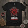 Black t-shirt with a red and silver tribal tiger head inside a star, text reads "TRIBE UNLEASH WITHIN"