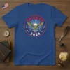 Triumph 2024 political t-shirt with eagle graphic and stars in a circular design