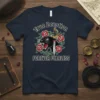 True Devotion FOREVER FEARLESS t-shirt with black panther, red roses, and dagger graphic