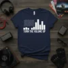 Turn The Volume Up T-Shirt with American flag equalizer design in white text and graphics