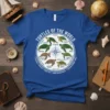Turtles of the World t-shirt design featuring a circular diagram of various turtle species with their names labeled around a
