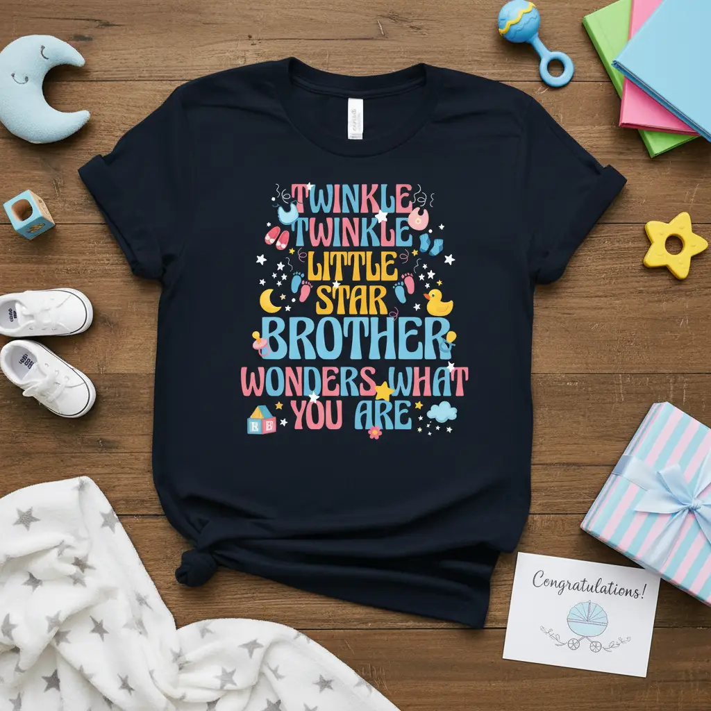 Twinkle Twinkle Little Star Brother Tee Baby Announcement Gift