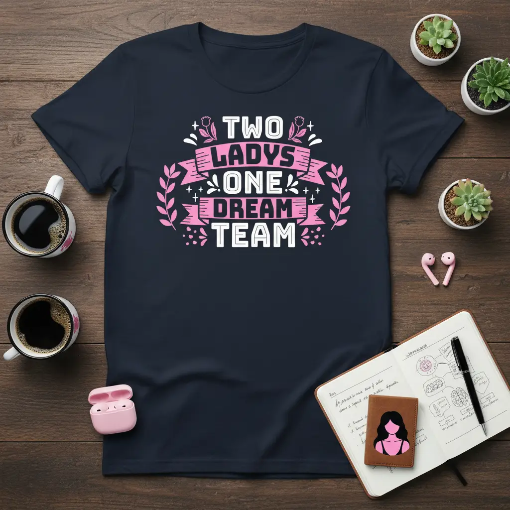 Two Ladies One Dream Team T-Shirt Best Friends Gift