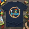 Two Year Old Train Birthday Boy creative graphic design printed on comfortable cotton t-shirt