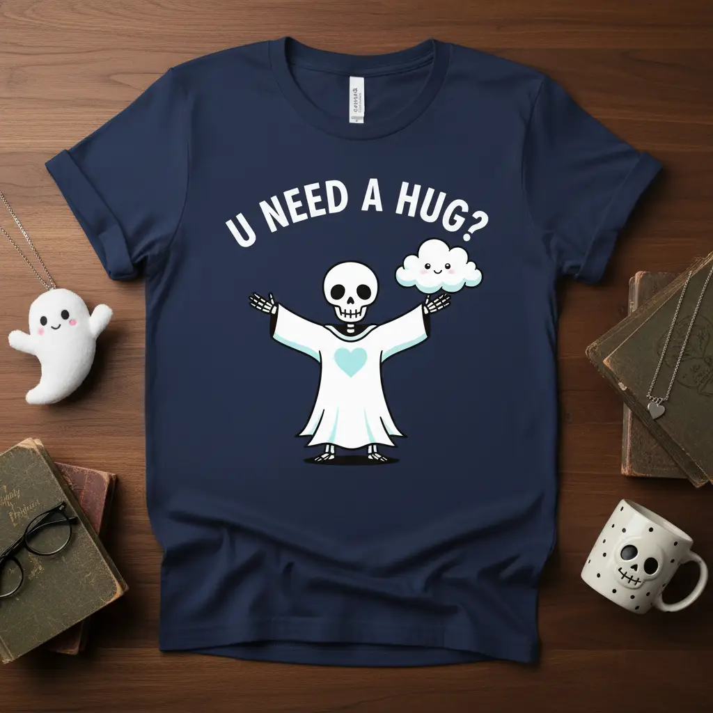 U Need a Hug? Skeleton T-Shirt Funny Spooky Gift