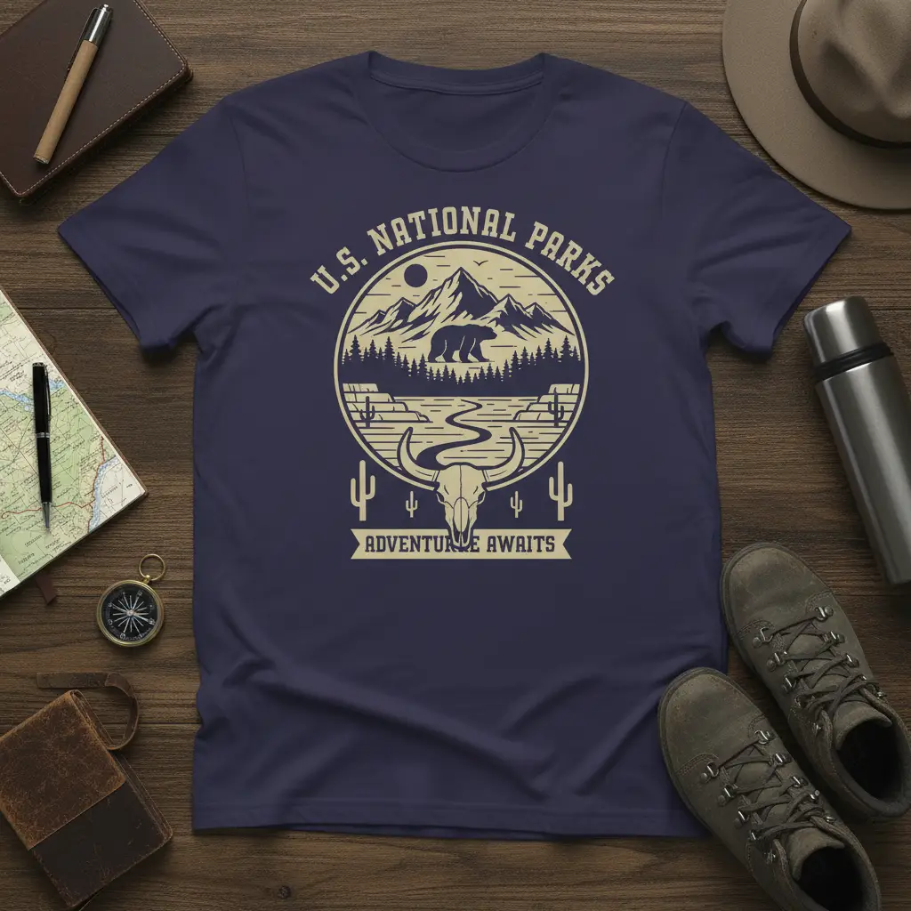 U.s. National Parks Adventure Awaits T-Shirt | Vintage Outdoors