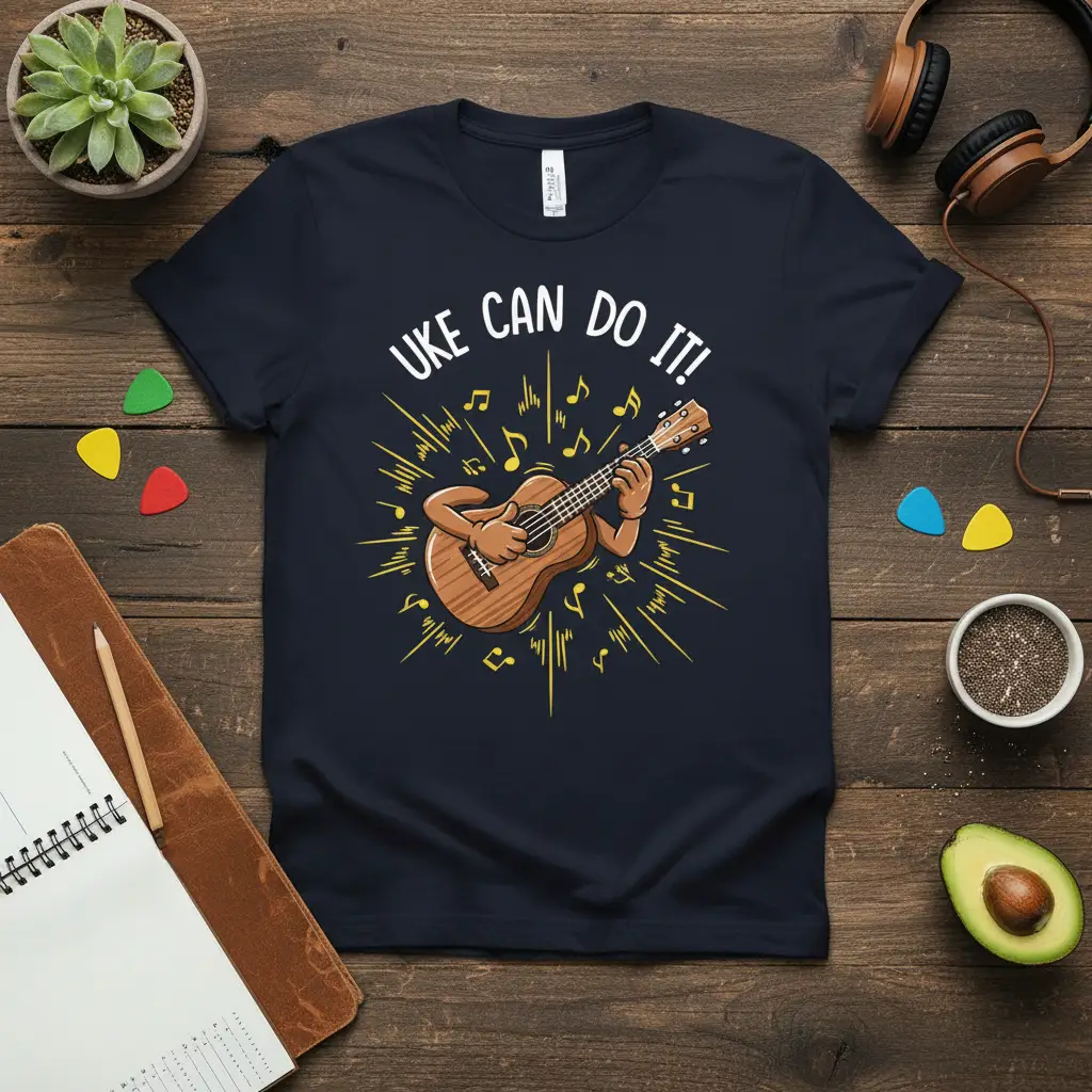 Uke Can Do It! Ukulele Player T-Shirt Funny Music Gift