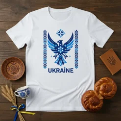 Ukraine Eagle Symbol T-Shirt detailed graphic design printed on comfortable cotton t-shirt
