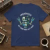 Robot graphic with text "Undiagnosed But Something Ain't Right" on a navy blue t-shirt, rock on hand gesture