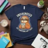 Undiagnosed But Something Ain't Right sloth t-shirt design with a cute sloth drinking boba tea and question marks