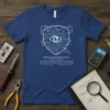 United States Patent Office t-shirt design with an eye inside a circuit board shield, showing patent details for Open Head